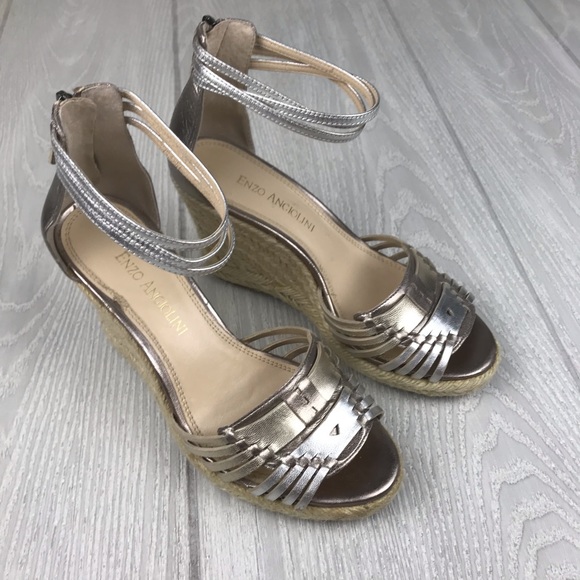 Enzo Angiolini silver and gold espadrilles shoes - Picture 2 of 8